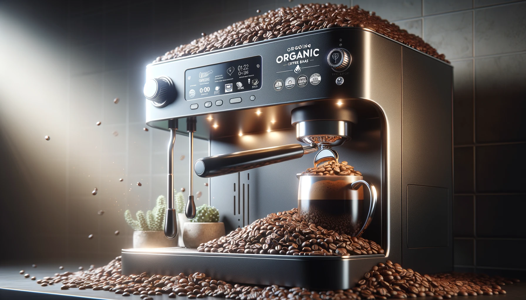 Organic Coffee Beans in Machines