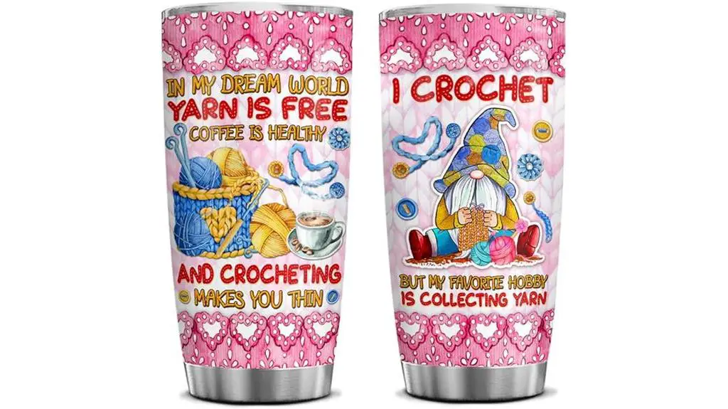 crochet coffee gnomes tumbler