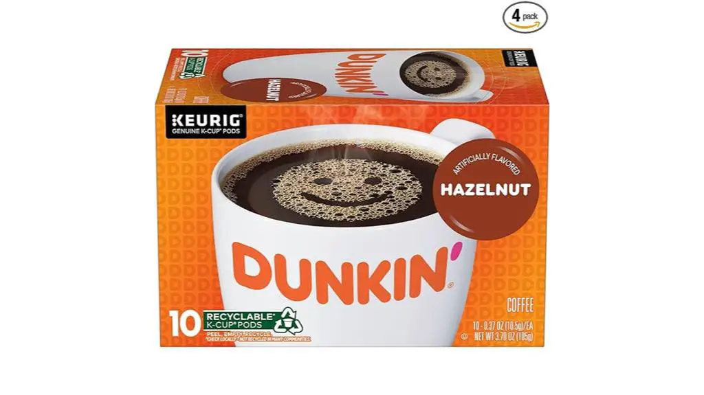 hazelnut flavored coffee pods