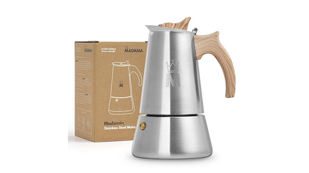 stylish stainless steel coffee maker